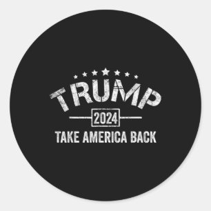 Pegatina Redonda Donald Trump 2024 Recupera Estados Unidos El 4 De