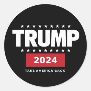 Pegatina Redonda Donald Trump 2024 Recuperar América Elección