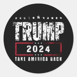 Pegatina Redonda Donald Trump 2024 Recuperar América Elección 