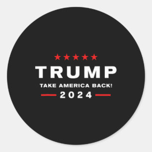 Pegatina Redonda Donald Trump 2024 retoma las elecciones en Estados