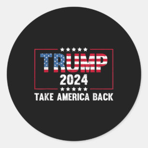 Pegatina Redonda Donald Trump 2024 retrocede a Estados Unidos a la