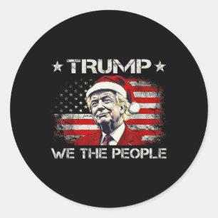 Pegatina Redonda Donald Trump 2025 Nosotros, El Pueblo 4 De Julio E