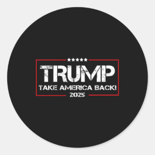Pegatina Redonda Donald Trump 2025 retoma las elecciones en Estados