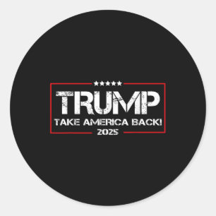 Pegatina Redonda Donald Trump 2025 vuelve a las elecciones en Estad