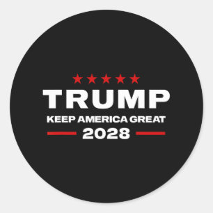 Pegatina Redonda Donald Trump 2028 Mantiene a Estados Unidos como u