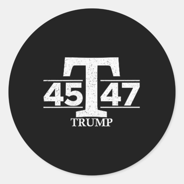 Pegatina Redonda Donald Trump 45 47 45º 47º presidente (Anverso)