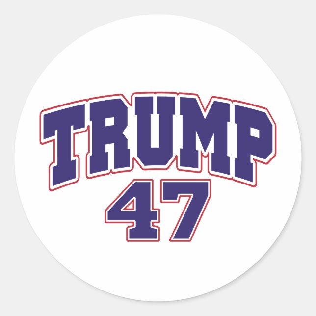 Pegatina Redonda Donald Trump 47 (Anverso)