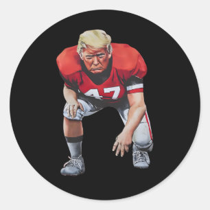 Pegatina Redonda Donald Trump 47 jugador de fútbol americano divert
