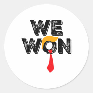 Pegatina Redonda Donald Trump: 47° presidente Jd Vance, nos ganarem