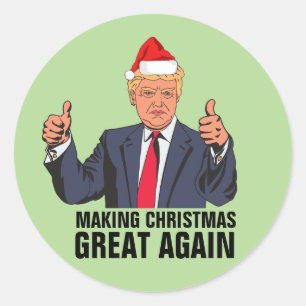 PEGATINA REDONDA DONALD TRUMP CHRISTMAS STICKES