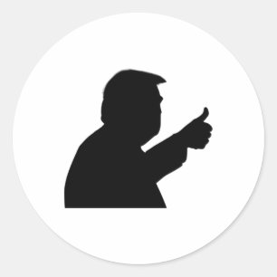 Pegatina Redonda Donald Trump como