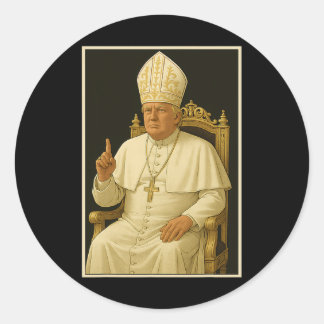 Pegatina Redonda Donald Trump como meme del Vaticano 1