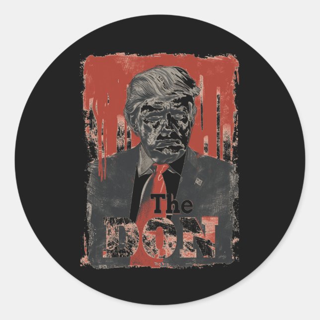 Pegatina Redonda Donald Trump "el don" 2024 (Anverso)
