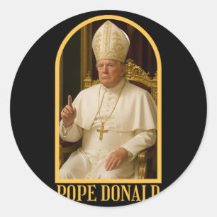 Pegatina Redonda Donald Trump, el papa que se burla de la sátira po