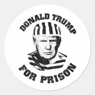 Pegatina Redonda Donald Trump en prisión