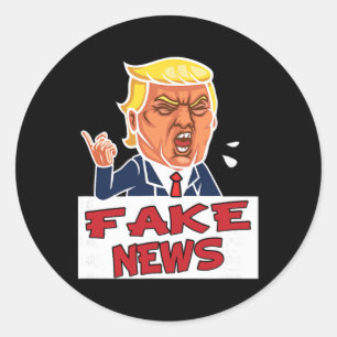 Pegatina Redonda Donald Trump eres noticias falsas