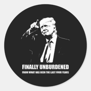 Pegatina Redonda Donald Trump Gana - Finalmente Sin Carga De La Ley