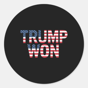 Pegatina Redonda Donald Trump Ganó Elección 2024 Republicano Ganar