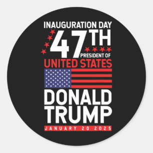 Pegatina Redonda Donald Trump Ganó Inauguración de Elección de 2024