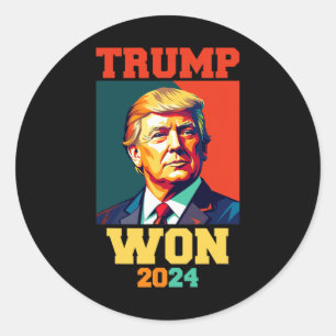 Pegatina Redonda Donald Trump ganó la investidura electoral de 2024