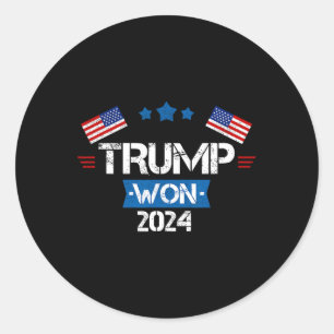Pegatina Redonda Donald Trump ganó la investidura electoral de 2024