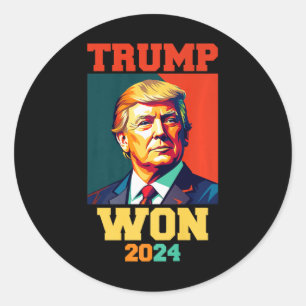 Pegatina Redonda Donald Trump ganó la investidura electoral de 2024