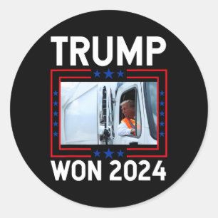 Pegatina Redonda Donald Trump ganó la investidura electoral de 2024