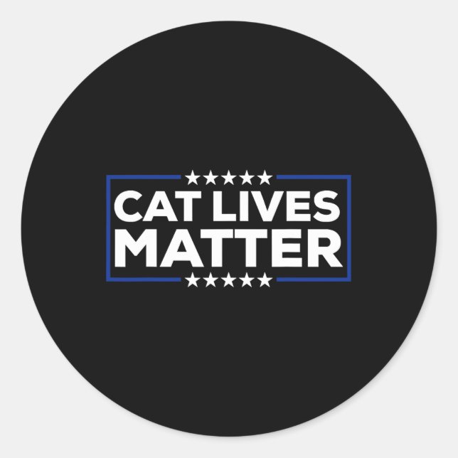 Pegatina Redonda Donald Trump gatos (Anverso)