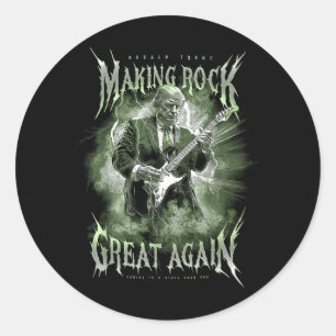 Pegatina Redonda Donald Trump hace de la música rock una gran cosec