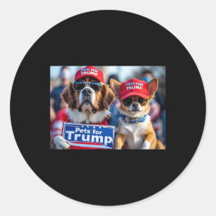 Pegatina Redonda Donald Trump hace que los perros vuelvan a estar s