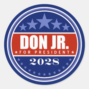 Pegatina Redonda Donald Trump Jr. Presidente 2028