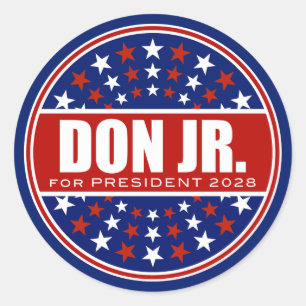 Pegatina Redonda Donald Trump Jr. Presidente 2028