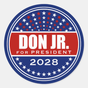 Pegatina Redonda Donald Trump Jr. Presidente 2028