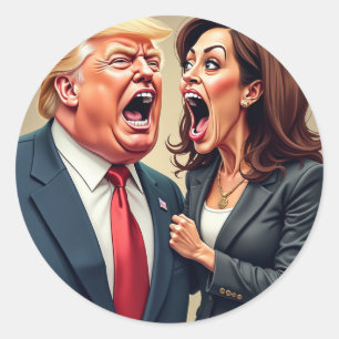 Pegatina Redonda Donald Trump Kamala harris
