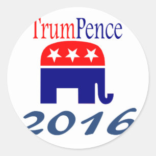 Pegatina Redonda Donald Trump, Mike Pence, presidente