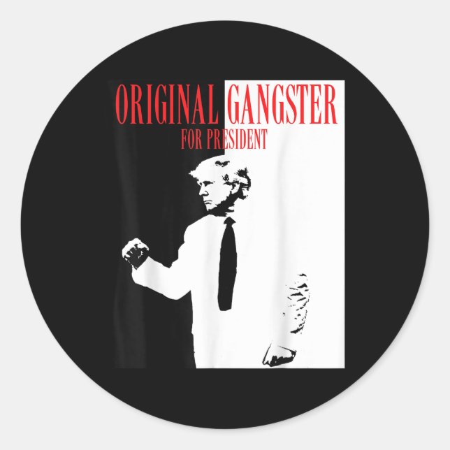 Pegatina Redonda Donald Trump para la camiseta presidencial 2024 (Anverso)