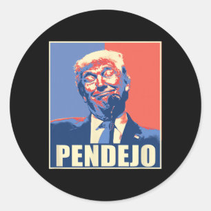 Pegatina Redonda Donald Trump Pendejo Malo Para América 