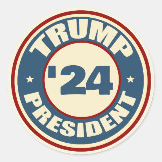 Pegatina Redonda Donald Trump, presidente 2024