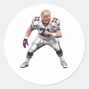 Pegatina Redonda Donald Trump, presidente estadounidense del fútbol