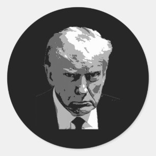 Pegatina Redonda Donald Trump significa disparo de una taza