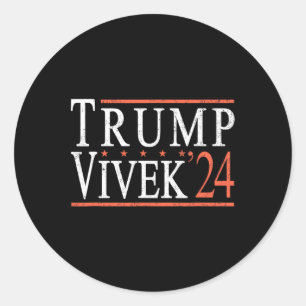Pegatina Redonda Donald Trump Vivek Ramaswamy 2024 Presidente Repúb