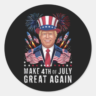 Pegatina Redonda Donald Trump Vuelve A Hacer Grande El 4 De Julio