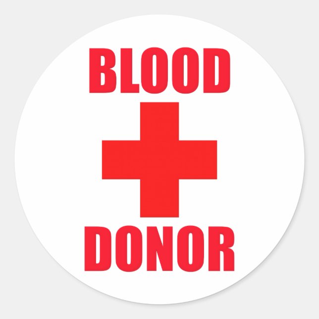 Pegatina Redonda Donante de sangre (Anverso)
