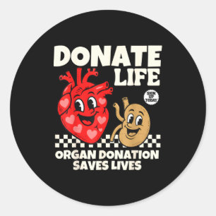 Pegatina Redonda Donar vida donación de sangre donación de órganos
