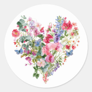 Pegatina Redonda Donde Crecen las Flores Silvestres   Gracias