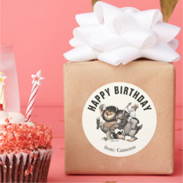 Pegatina Redonda Donde están las cosas salvajes | Cumpleaños feliz