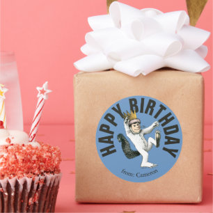 Pegatina Redonda Donde están las cosas salvajes Cumpleaños feliz