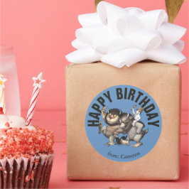 Pegatina Redonda Donde están las cosas salvajes | Cumpleaños feliz