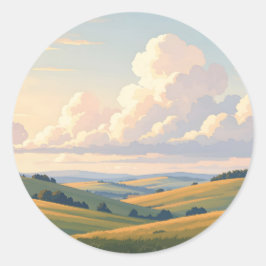 Pegatina Redonda Donde la tierra respira -