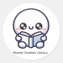 Pegatina Redonda Donde se desarrollan las historias